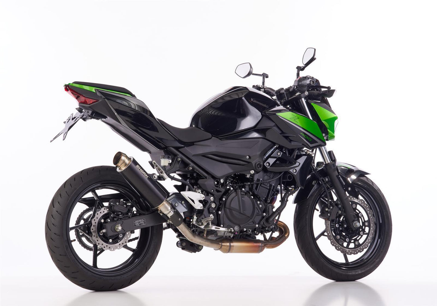 SHARK SRC 4 Auspuff Super Short passend für Kawasaki Ninja 400 2022-2024 - Kama Bike Parts