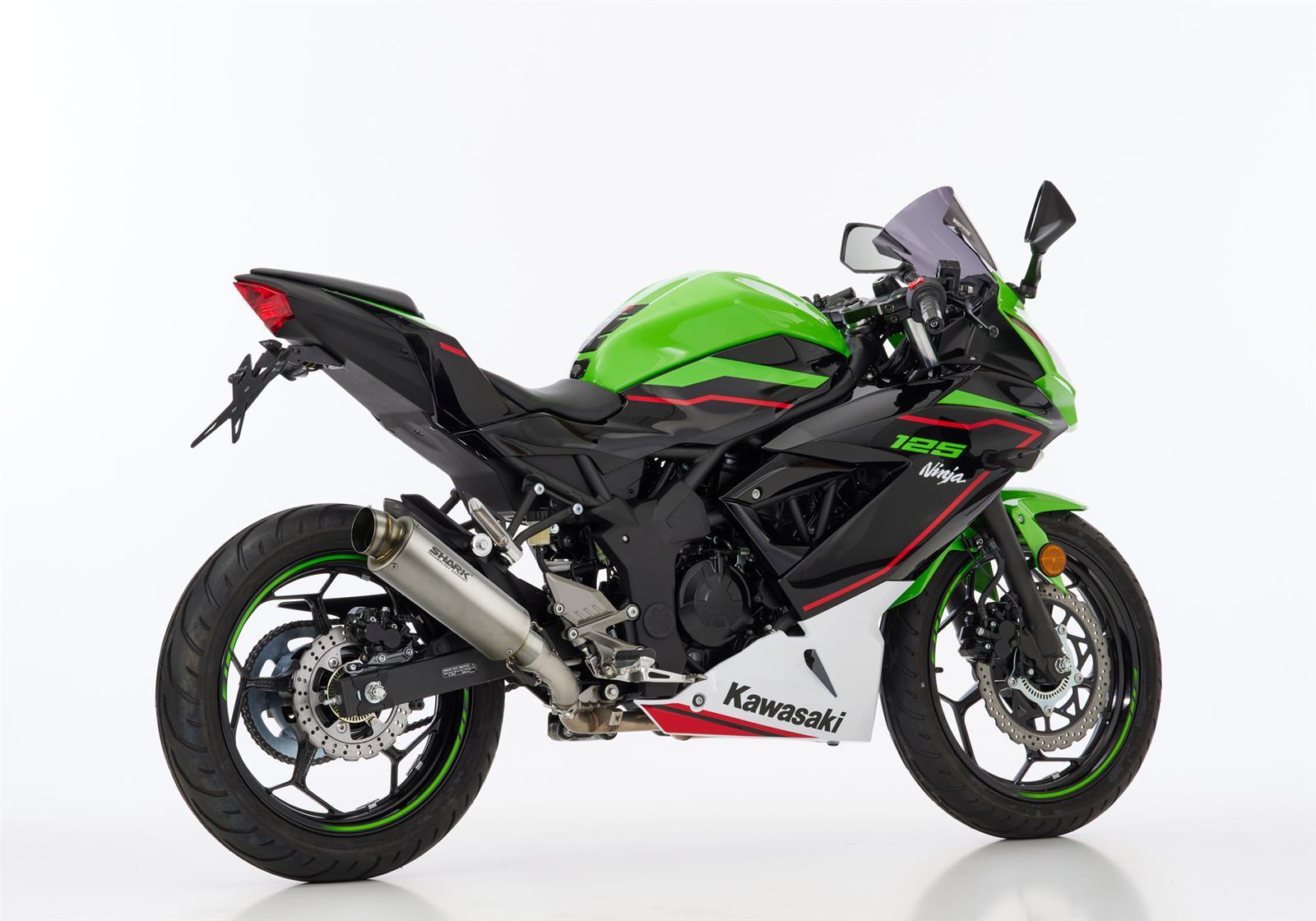 SHARK SRC 4 Auspuff Super Short passend für Kawasaki Z125 2019-2024 - Kama Bike Parts