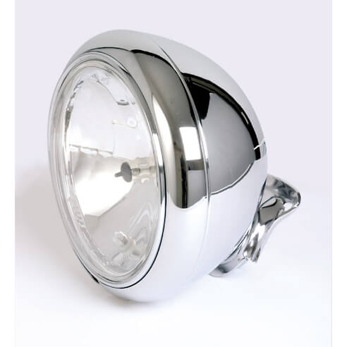 7 Zoll HD-STYLE Scheinwerfer klares Glas (Prismenreflektor) untere Befestigung - Kama Bike Parts