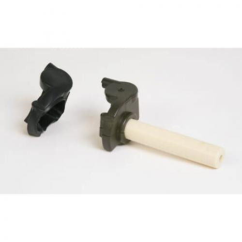 Gasdrehgriff für ATV+MX aus Alu mit Gummischutz Kurzhub 90° schwarz. - Kama Bike Parts