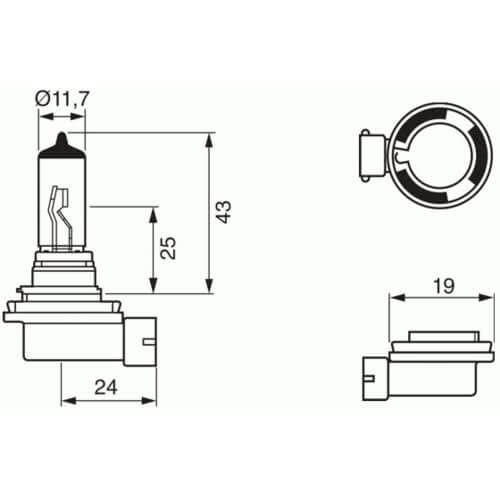 H11 Glühlampe 12V 55W PGL 19-2 - Kama Bike Parts