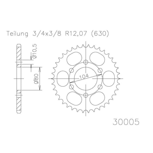 Kettenrad 38 Zähne - Kama Bike Parts