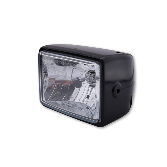 Rechteckscheinwerfer seitliche Befestigung H4 12V 60/55W ABS schwarz - Kama Bike Parts