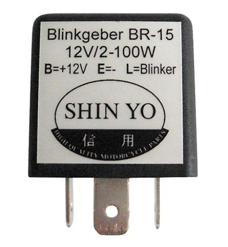 SHIN YO Blinkrelais SY-02 3polig 12 VDC 1-100 Watt - Kama Bike Parts