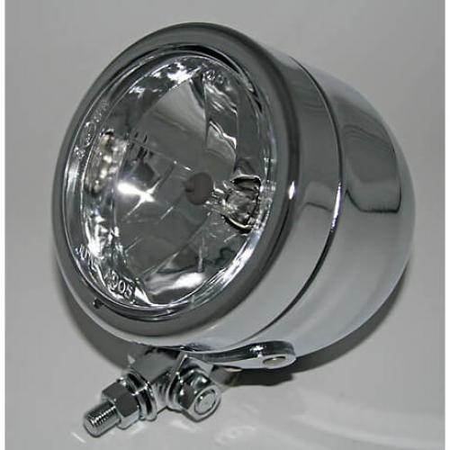SHIN YO Chromscheinwerfer 90mm mit unterer Befestigung Abblendlicht - Kama Bike Parts