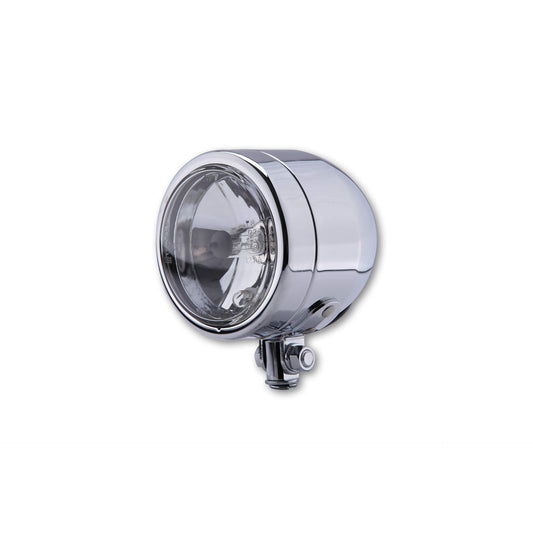 SHIN YO Chromscheinwerfer 90mm mit unterer Befestigung Fernlicht H4 - Kama Bike Parts