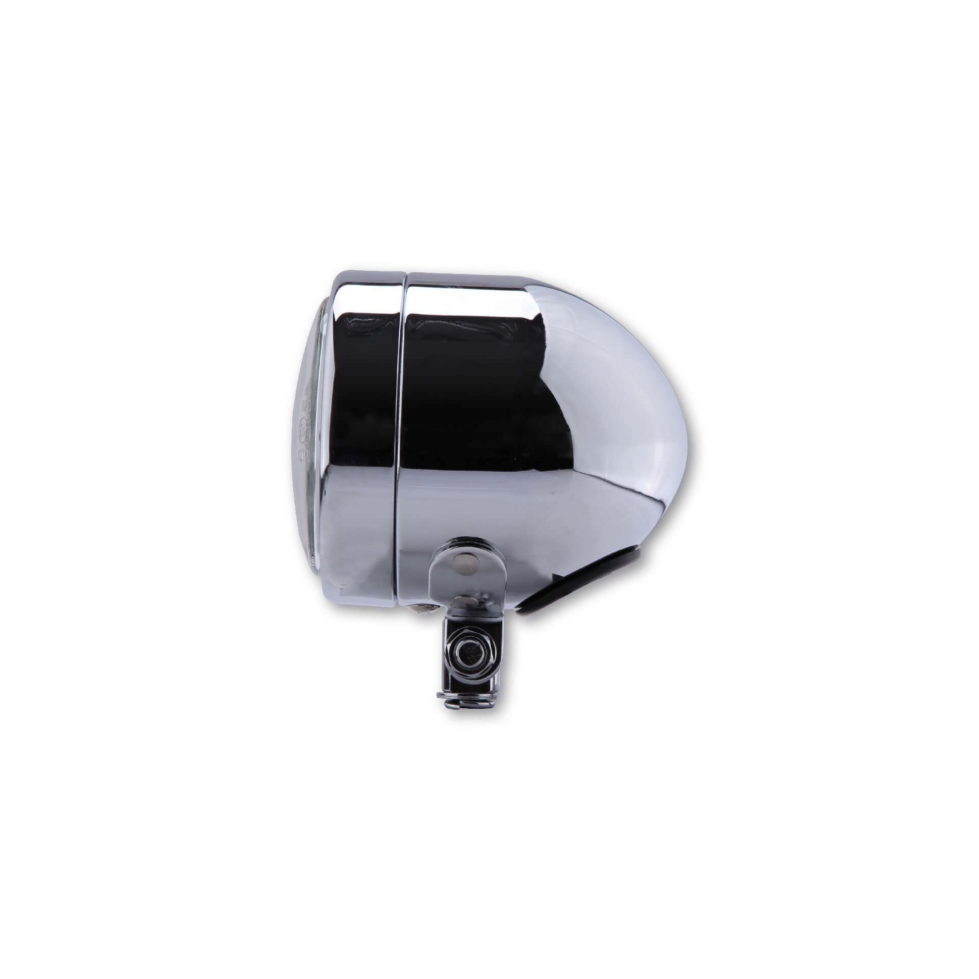 SHIN YO Chromscheinwerfer 90mm mit unterer Befestigung Fernlicht H4 - Kama Bike Parts