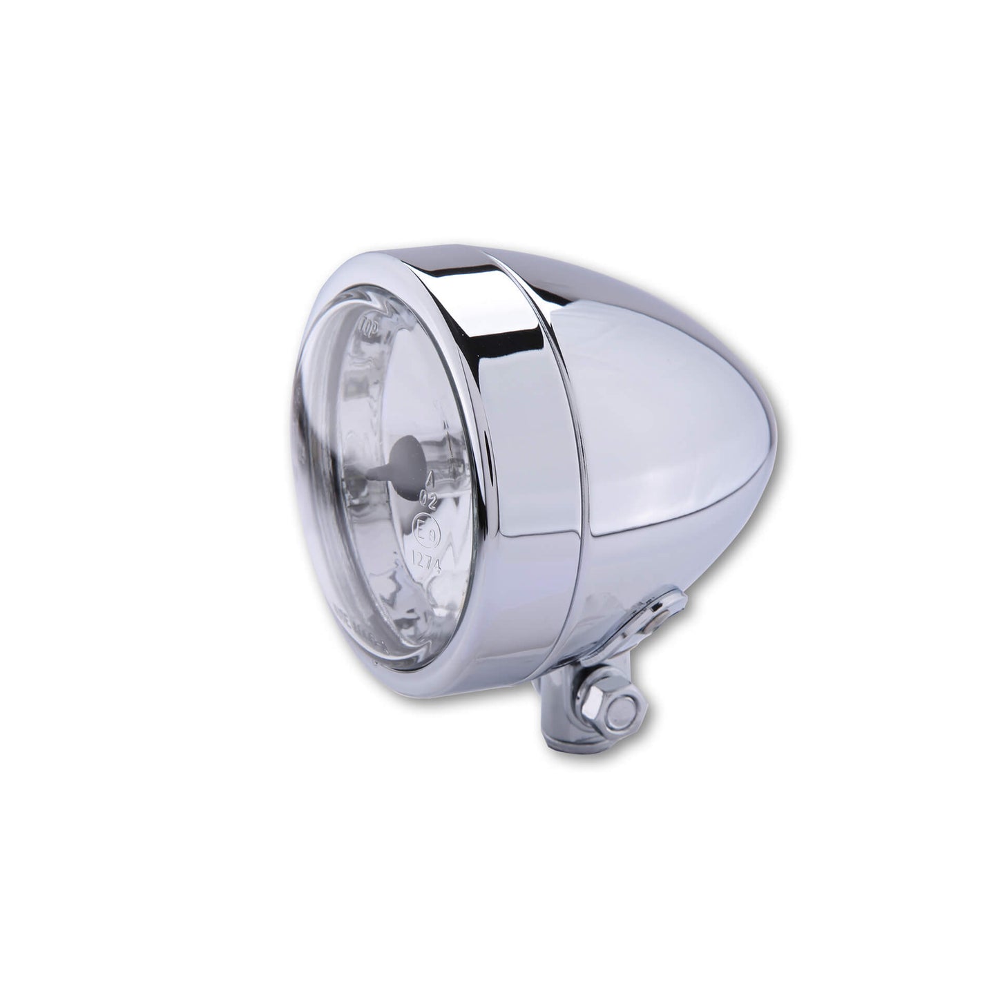 SHIN YO Chromscheinwerfer BULLET untere Befestigung Fernlicht H4 - Kama Bike Parts