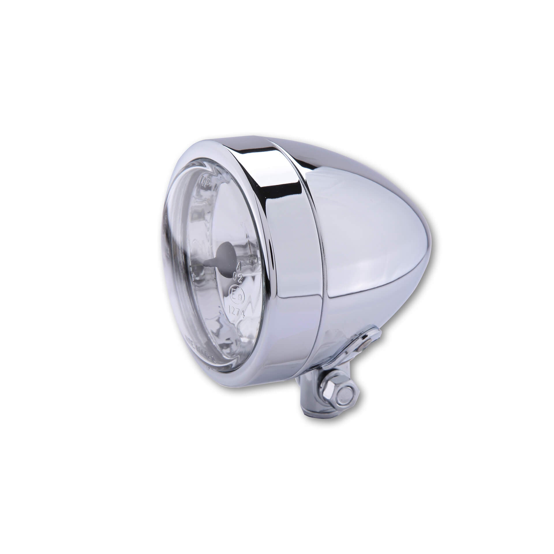 SHIN YO Chromscheinwerfer BULLET untere Befestigung Fernlicht H4 - Kama Bike Parts