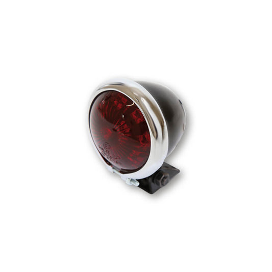 SHIN YO LED-Rücklicht BATES STYLE schwarzes Gehäuse m. Chromrahmen rotes Glas - Kama Bike Parts