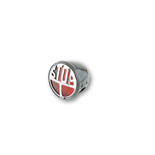 SHIN YO LED-Rücklicht STOP rotes Glas schwarzes Metallgehäuse - Kama Bike Parts