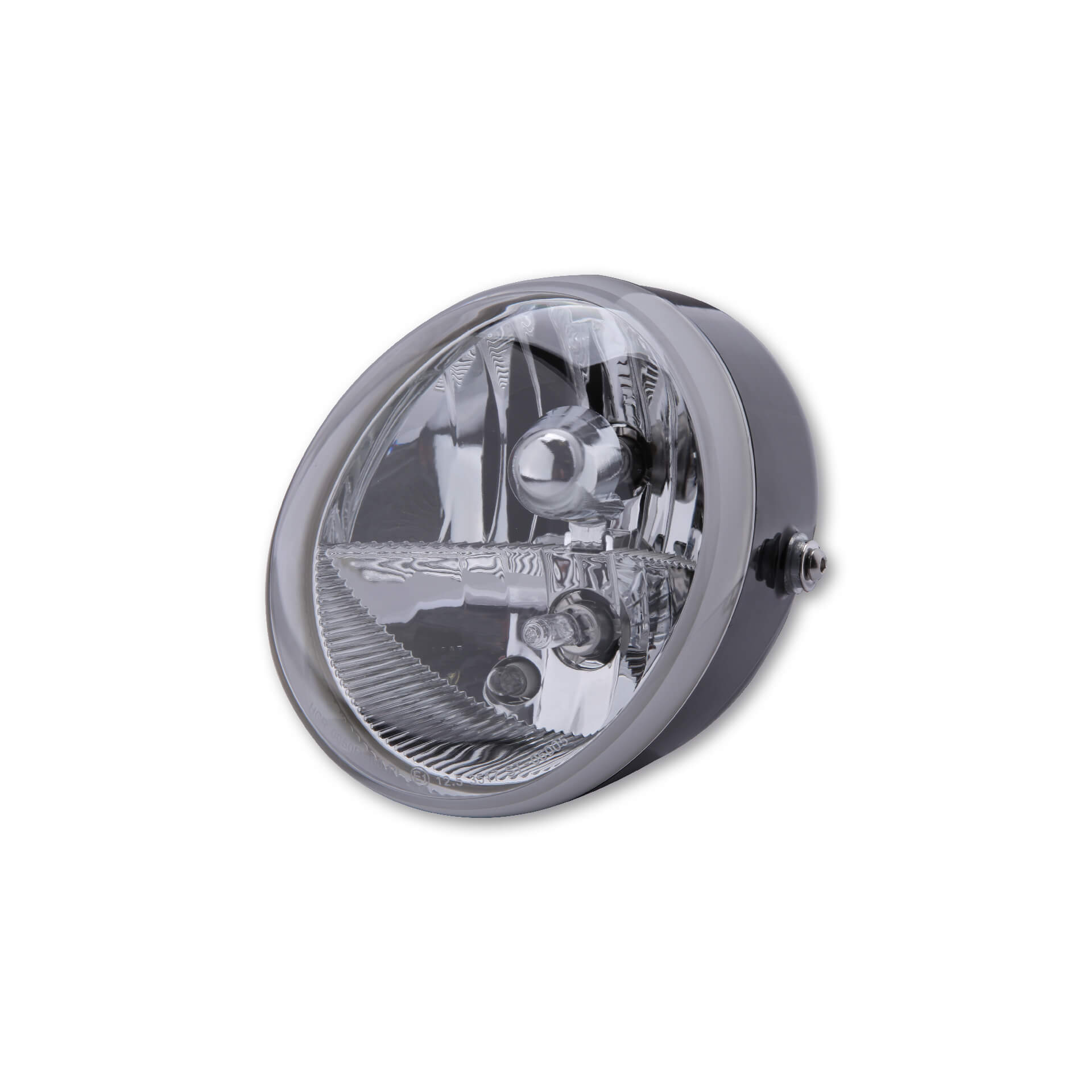 SHIN YO Universal Scheinwerfer OVAL mit Standlicht schwarz 12V H9+H11 E-gepr. - Kama Bike Parts