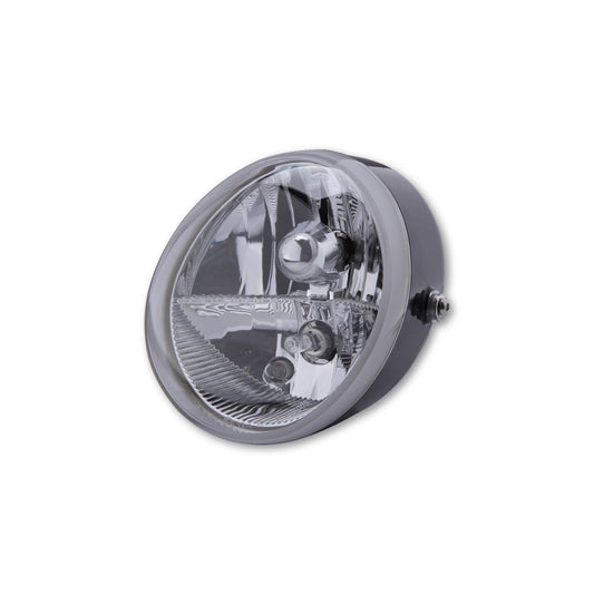 SHIN YO Universal Scheinwerfer OVAL mit Standlicht schwarz 12V H9+H11 E-gepr. - Kama Bike Parts
