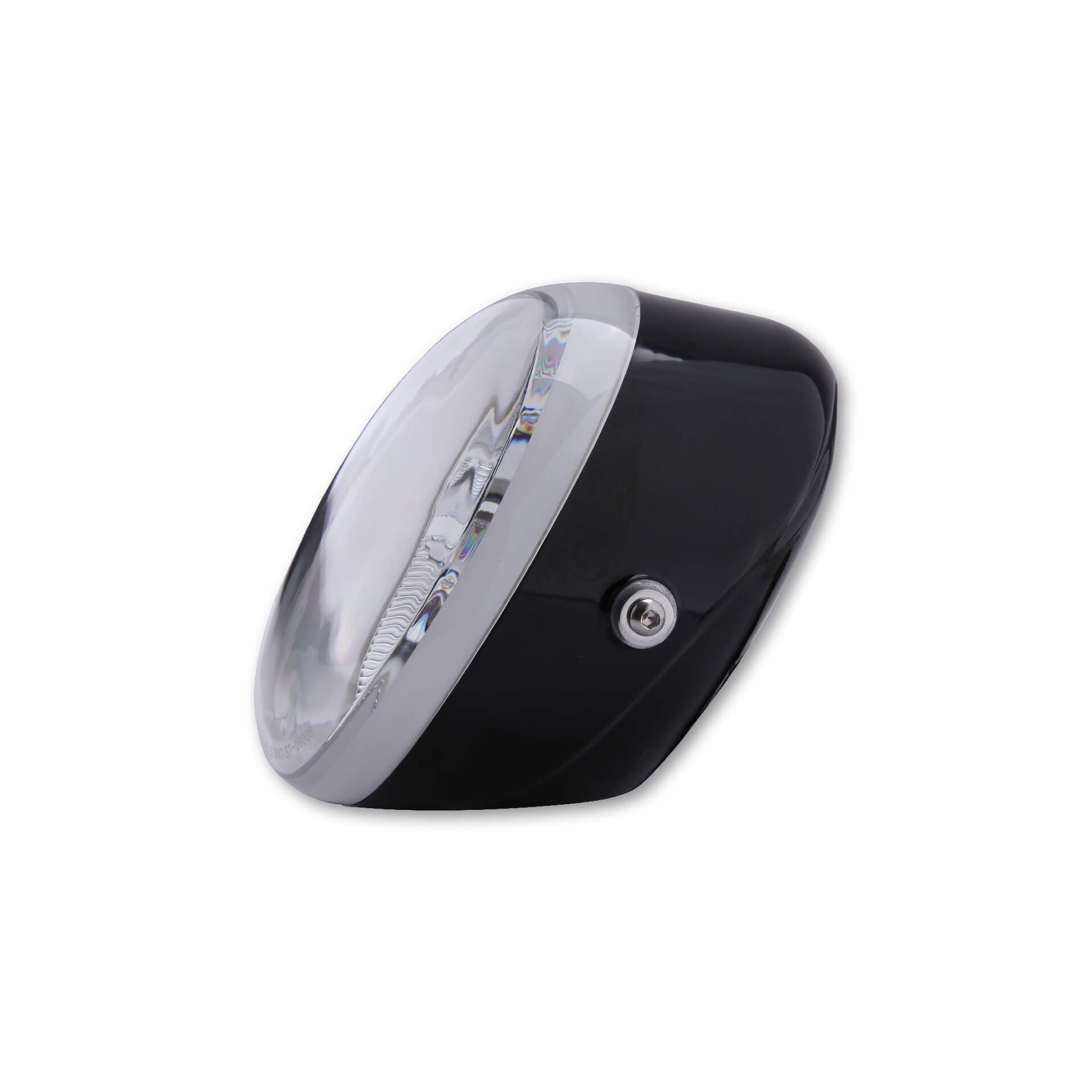 SHIN YO Universal Scheinwerfer OVAL mit Standlicht schwarz 12V H9+H11 E-gepr. - Kama Bike Parts
