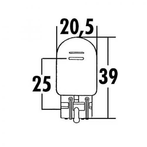 W21/5W Glassockel-Glühlampe 12V 21/5W W3x16Q - Kama Bike Parts