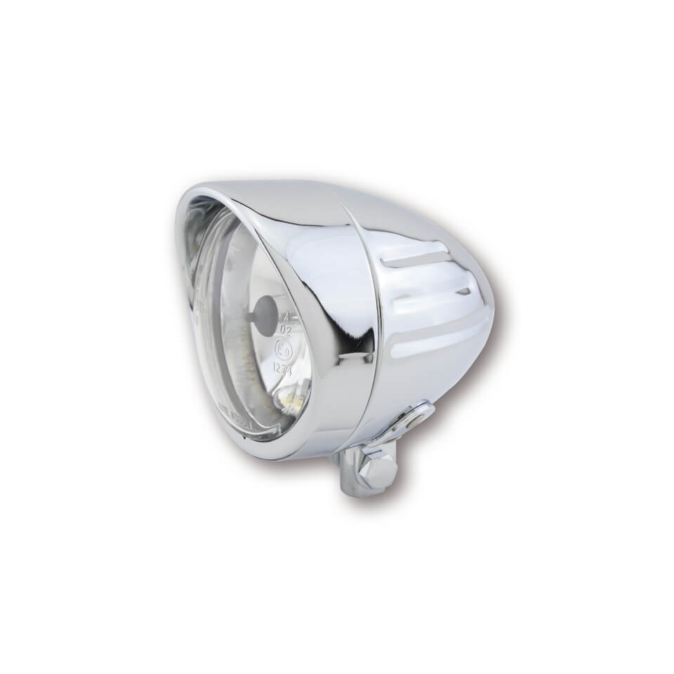 SHIN YO Scheinwerfer BULLET GROOVED mit Visier unt. Bef. - Kama Bike Parts