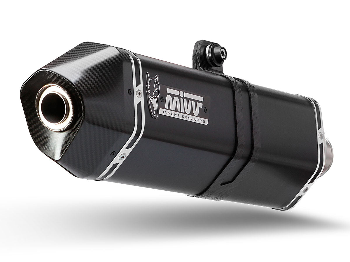 MIVV Speed Edge Auspuff schwarz passend für MOTO GUZZI V85 TT 2019-2024