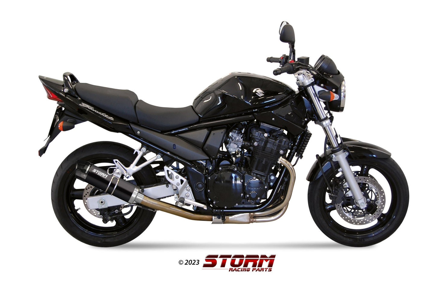 STORM GP-C Auspuff schwarz passend für SUZUKI GSF 650 BANDIT 2005-2006