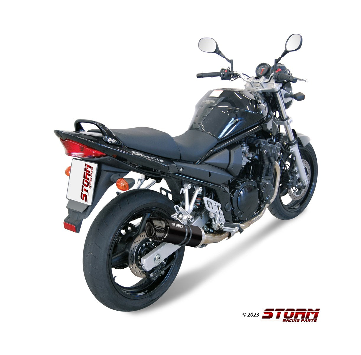 STORM GP-C Auspuff schwarz passend für SUZUKI GSF 650 BANDIT 2005-2006