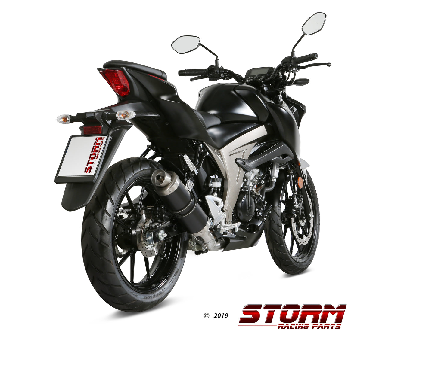 STORM GP Auspuff schwarz passend für SUZUKI GSX-R 125 2017-2020