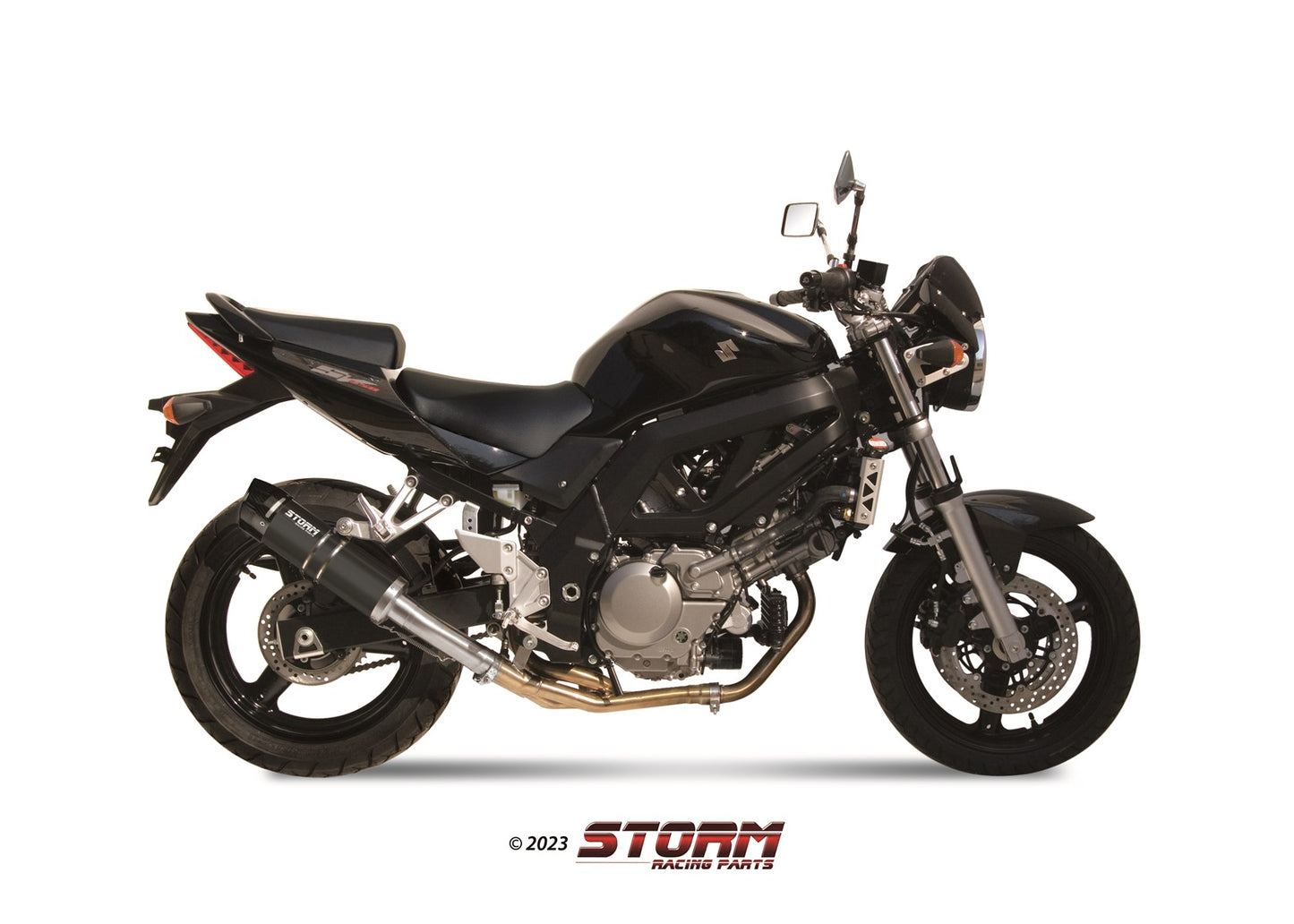 STORM GP-C Auspuff schwarz passend für SUZUKI SV 650 2004-2015