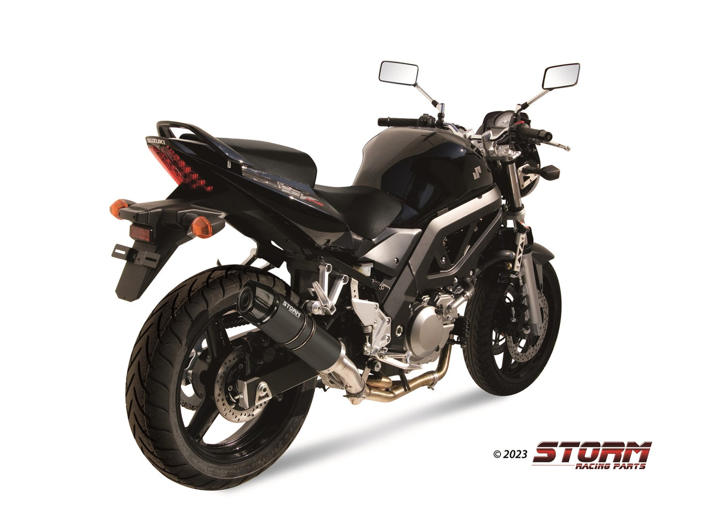 STORM GP-C Auspuff schwarz passend für SUZUKI SV 650 2004-2015