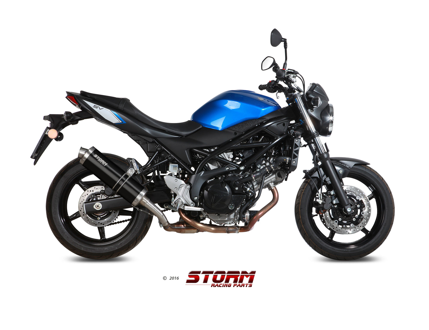 STORM OVAL Auspuff schwarz passend für Suzuki SV 650 2016-2024