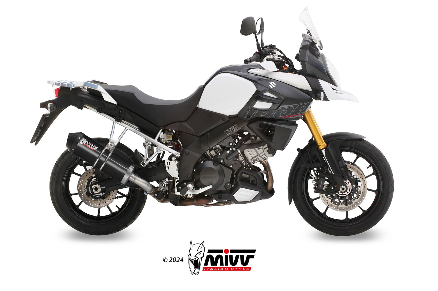 MIVV Oval Auspuff schwarz passend für SUZUKI V-STROM 1000 2014-2020