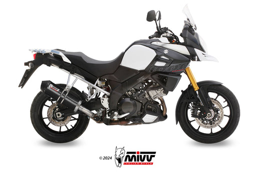 MIVV Oval Auspuff schwarz passend für SUZUKI V-STROM 1000 2014-2020