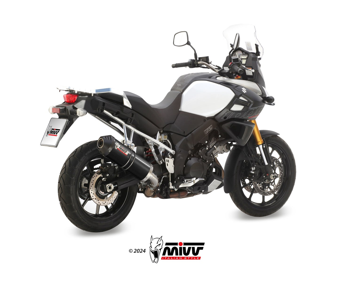 MIVV Oval Auspuff schwarz passend für SUZUKI V-STROM 1000 2014-2020