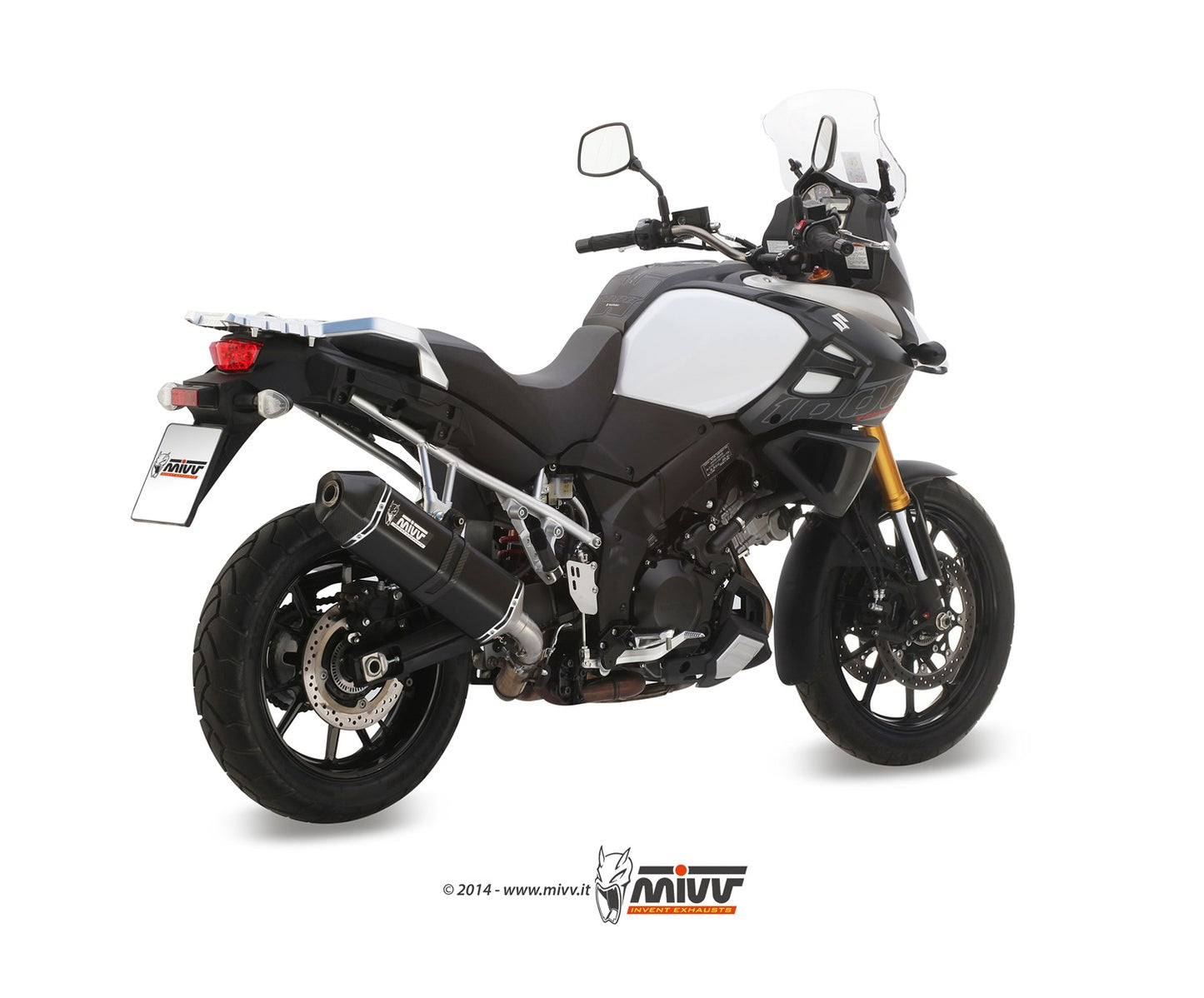 MIVV Speed Edge Auspuff schwarz passend für Suzuki V-Strom 1000 2014-2020
