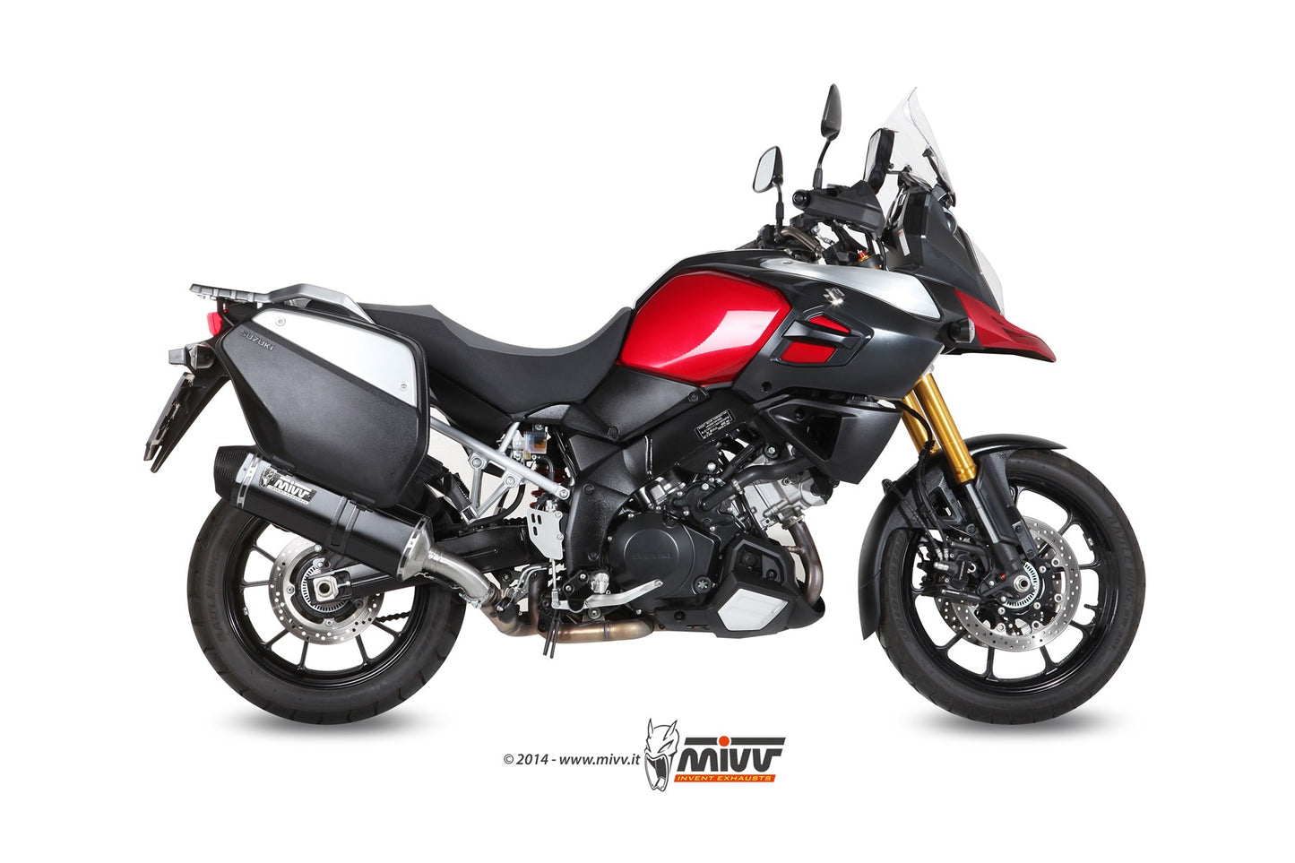 MIVV Speed Edge Auspuff schwarz passend für Suzuki V-Strom 1000 2014-2020