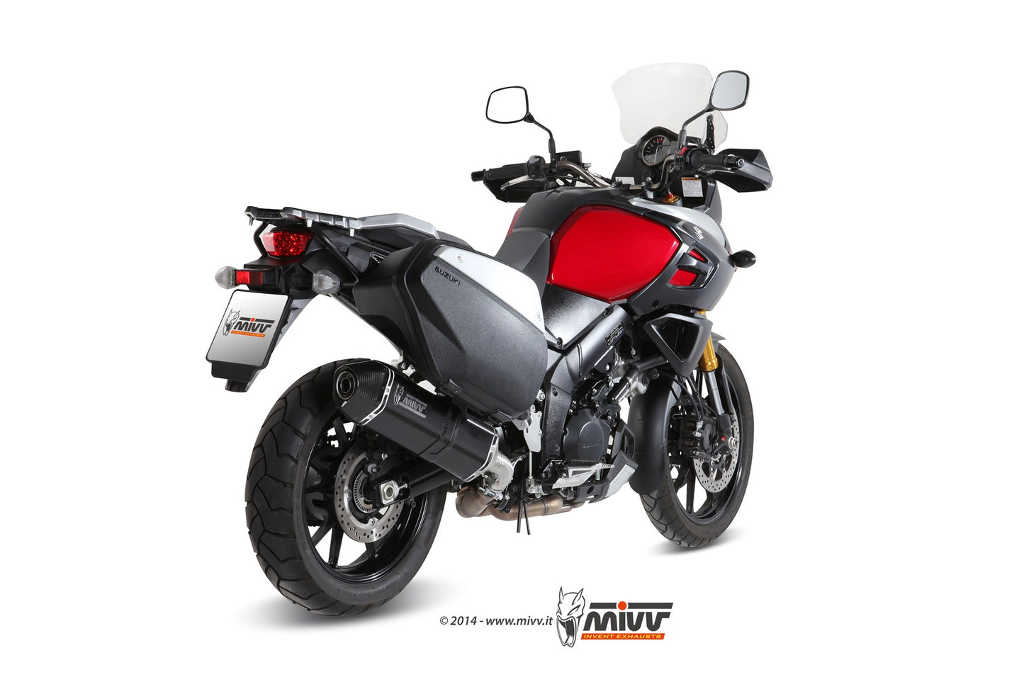 MIVV Speed Edge Auspuff schwarz passend für Suzuki V-Strom 1000 2014-2020