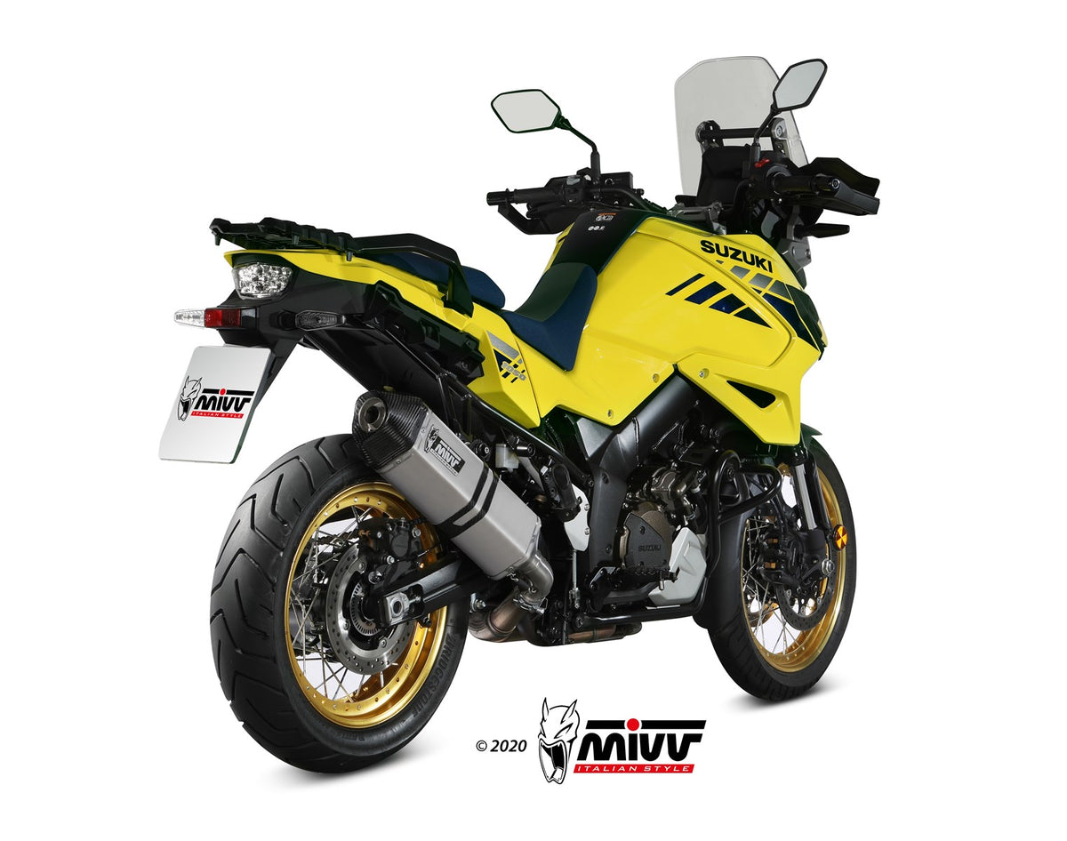 MIVV Speed Edge Auspuff silber passend für SUZUKI V-STROM 1050 2020-2026