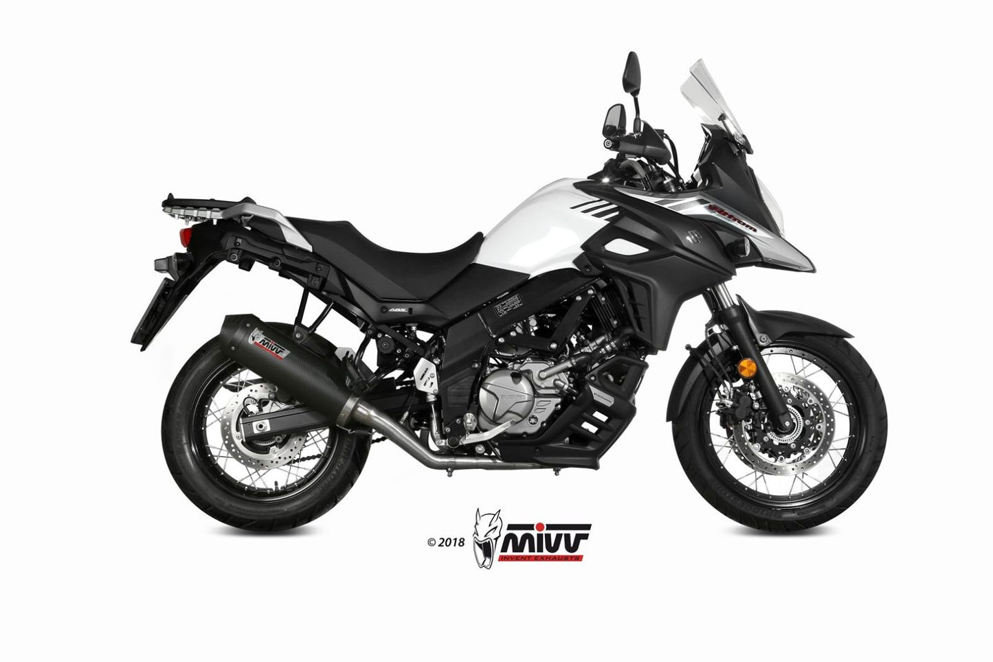MIVV Oval Auspuff Carbon passend für SUZUKI V-Strom 650 2017-2024