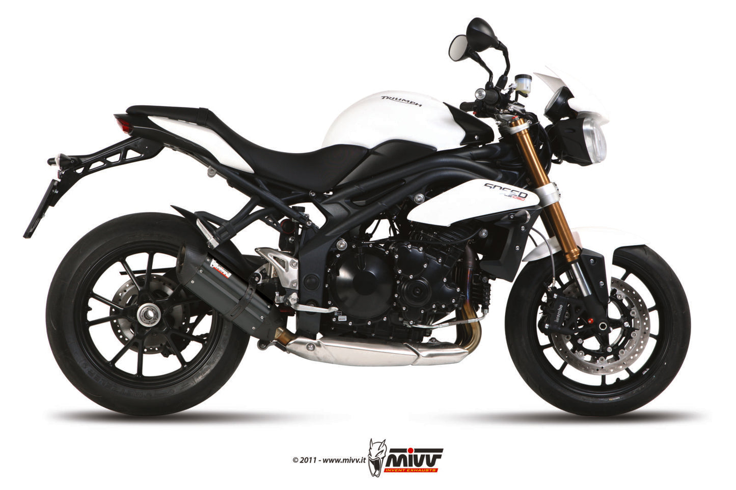 MIVV Suono Auspuff schwarz passend für Triumph Speed Triple 1050 2011-2015