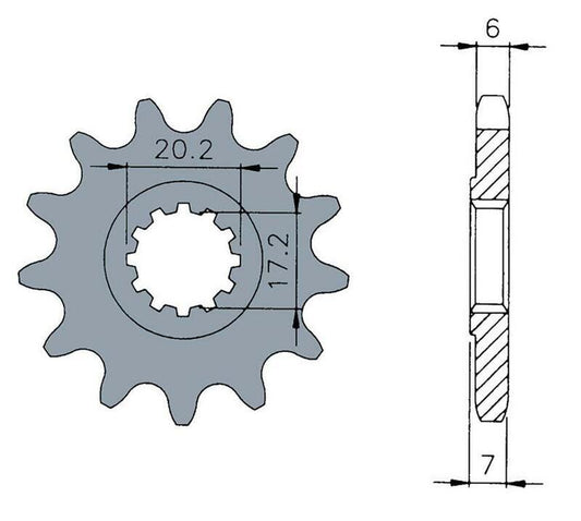 Standard Stahlritzel passend für Aprilia MX 50 1995-2010 - Kama Bike Parts