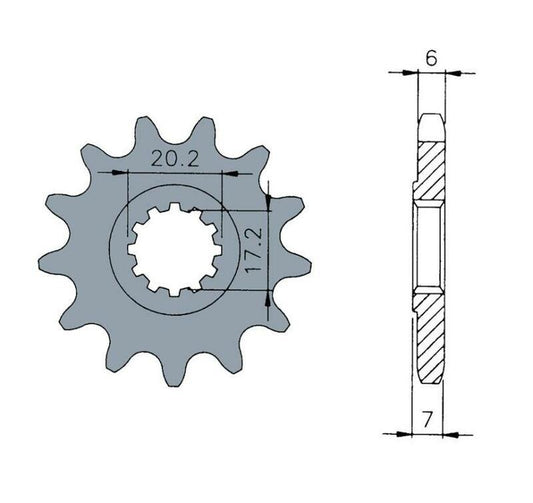 Standard Stahlritzel passend für Aprilia RS4 50 2011-2016 - Kama Bike Parts