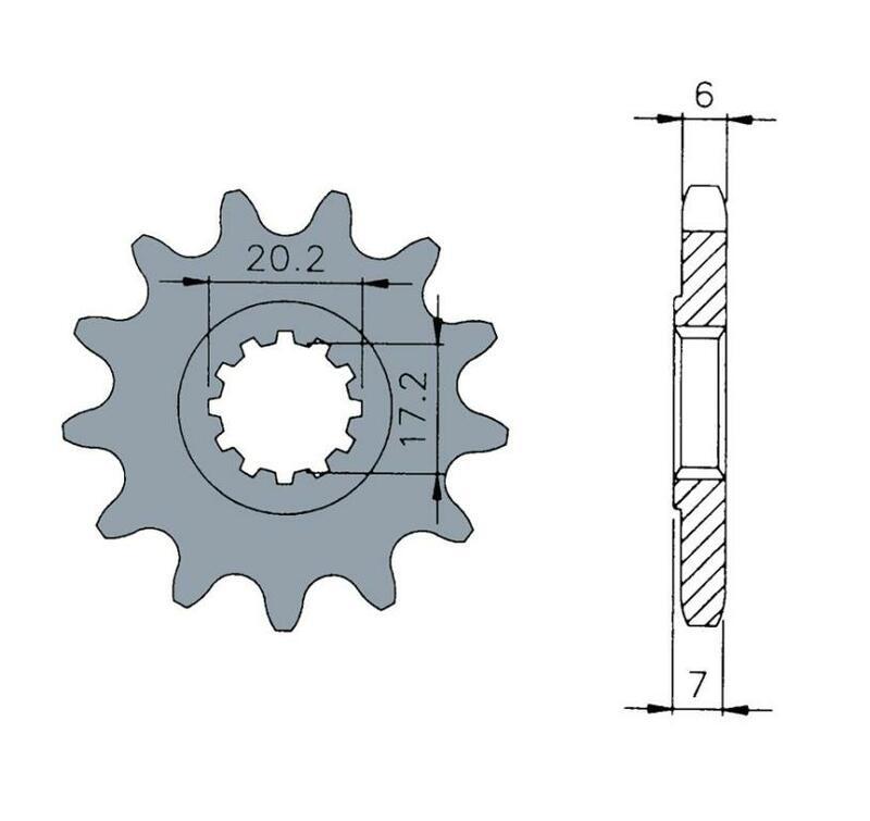 Standard Stahlritzel passend für VALENTI RACING SM 50 2014-2014 - Kama Bike Parts