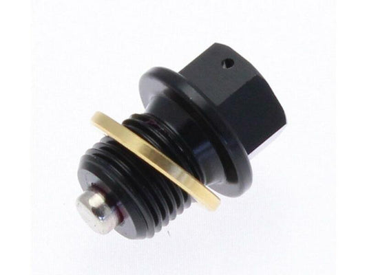 TECNIUM Magnetische Ölablassschraube - Aluminium schwarz M12x1,5x13 - Kama Bike Parts