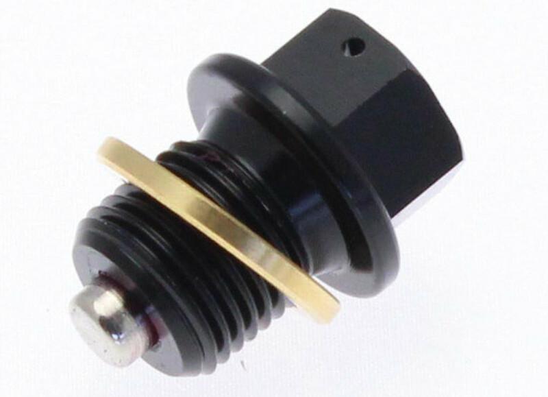 TECNIUM Magnetische Ölablassschraube - Aluminium schwarz M16x1,5x14 - Kama Bike Parts