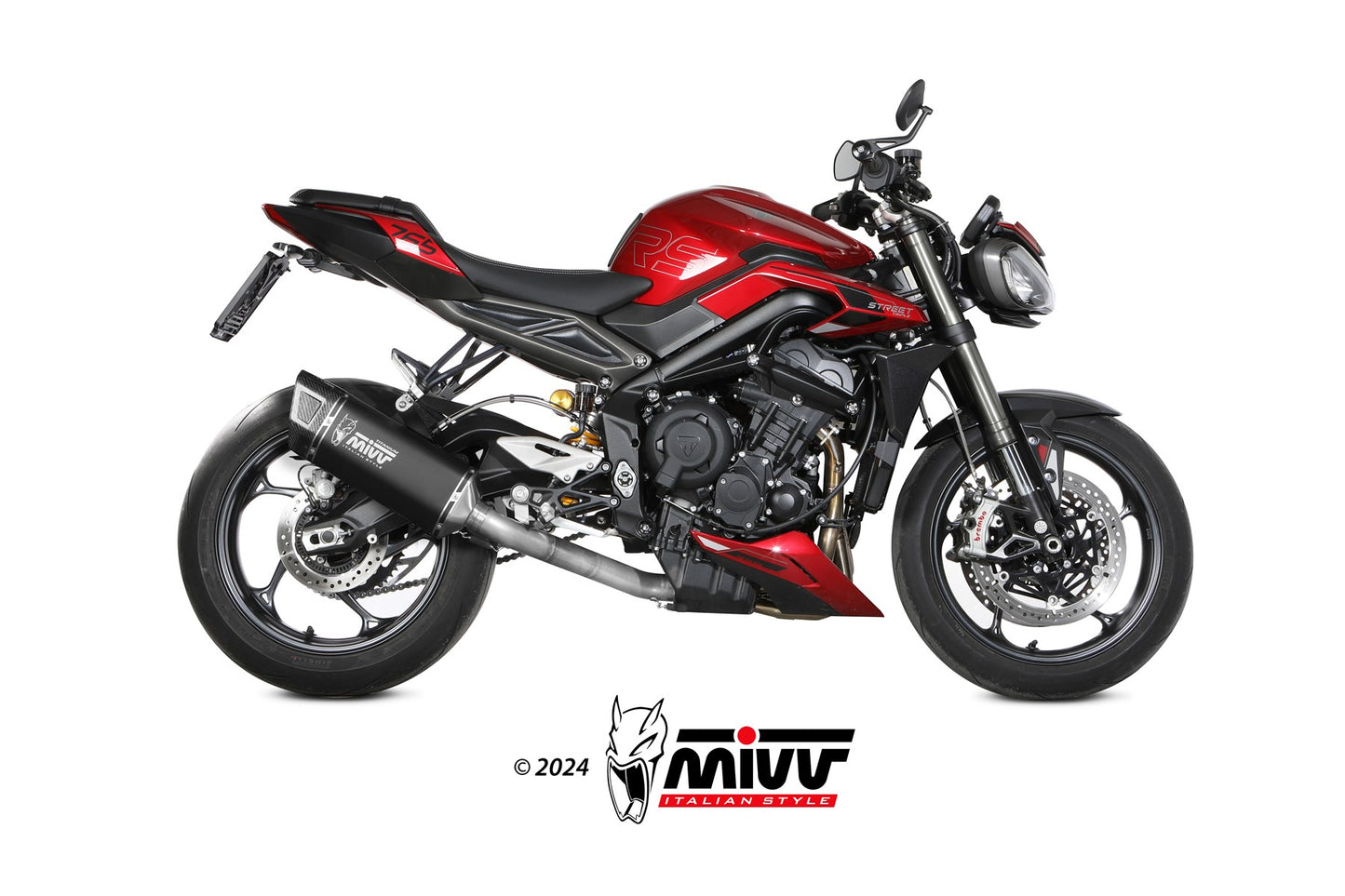 MIVV SR-1 Auspuff Titan passend für TRIUMPH STREET TRIPLE 765 R / RS 2023-2024