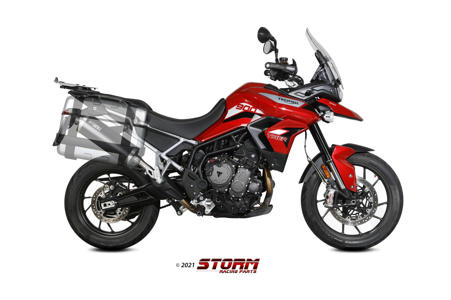 STORM Oval Auspuff passend für TRIUMPH Tiger 900 / GT / PRO / RALLY 2021-2024