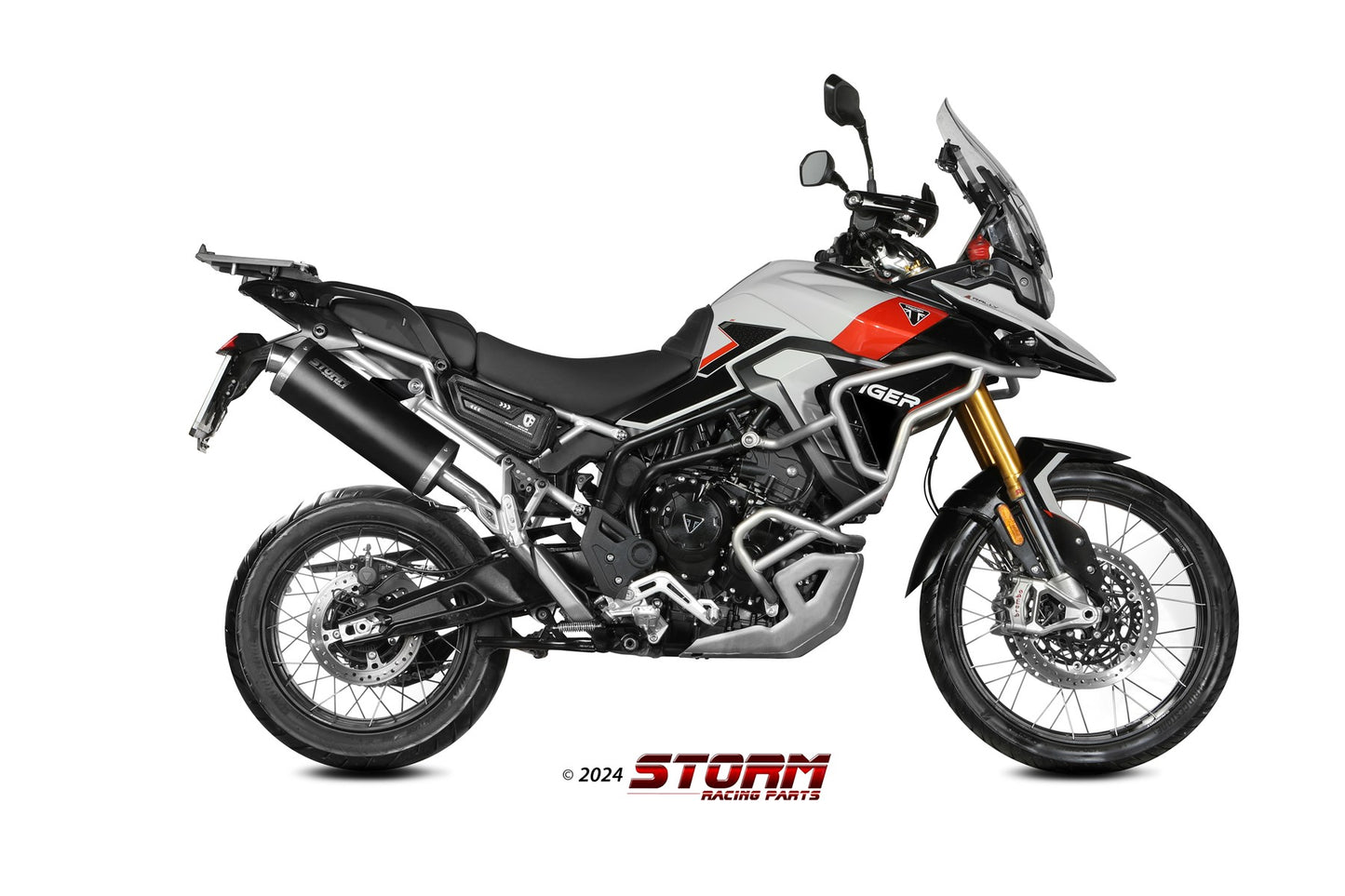 STORM Oval Auspuff passend für TRIUMPH TIGER 900 / GT / PRO / RALLY 2024-2026