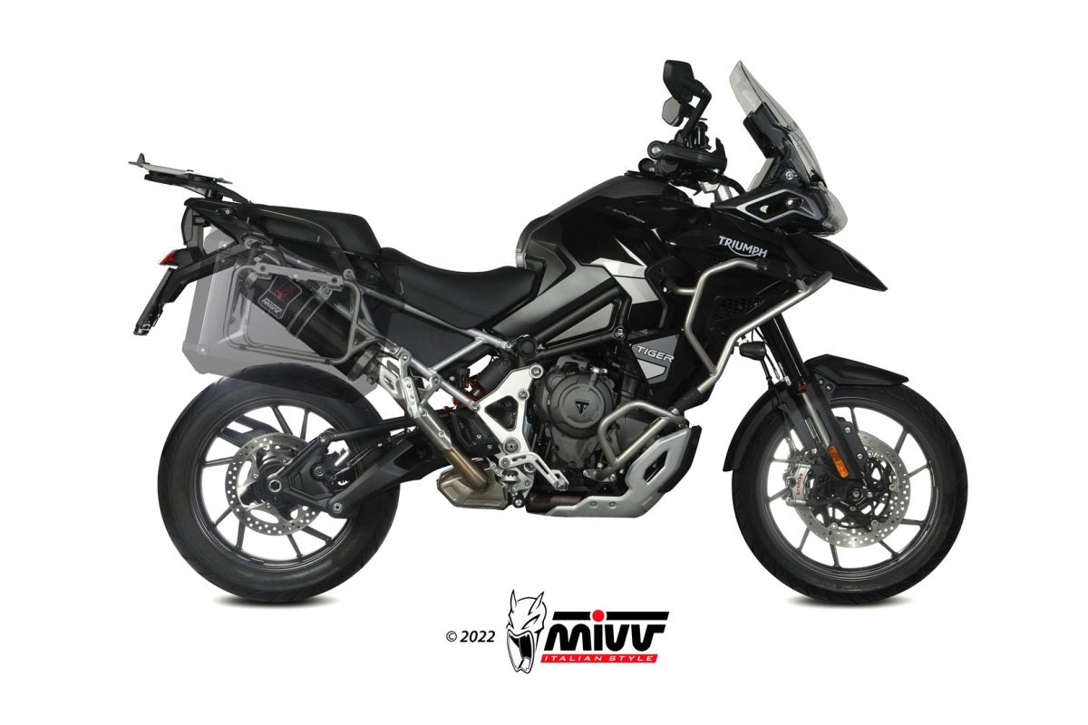 MIVV DAKAR Auspuff schwarz passend für TRIUMPH TIGER 1200 2021-2026