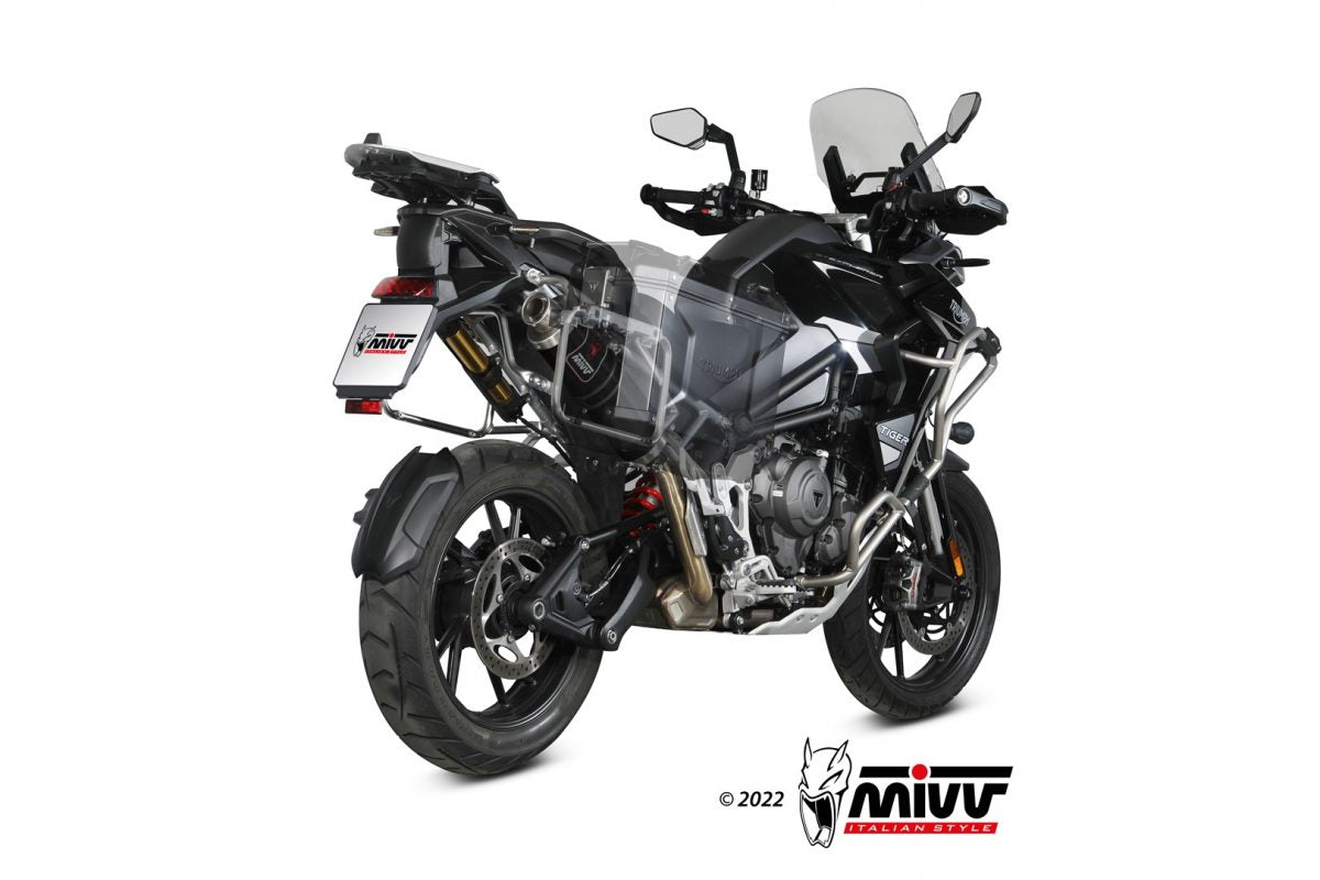 MIVV DAKAR Auspuff schwarz passend für TRIUMPH TIGER 1200 2021-2026