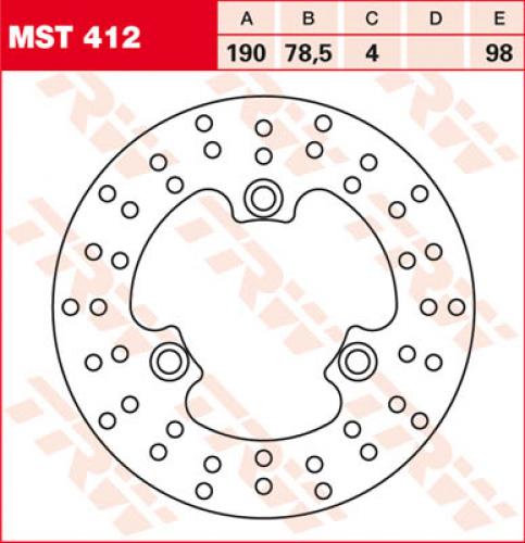 TRW Lucas Bremsscheibe MST412 starr - Kama Bike Parts
