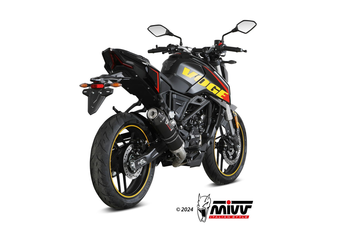 MIVV GP-C Auspuff Komplettanlage schwarz passend für VOGE BRIVIDO 125 R 2023-2024