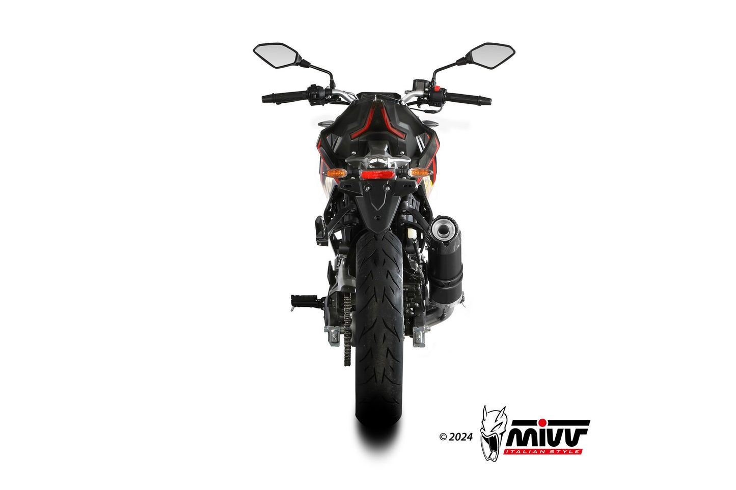 MIVV GP-C Auspuff Komplettanlage schwarz passend für VOGE BRIVIDO 125 R 2023-2024