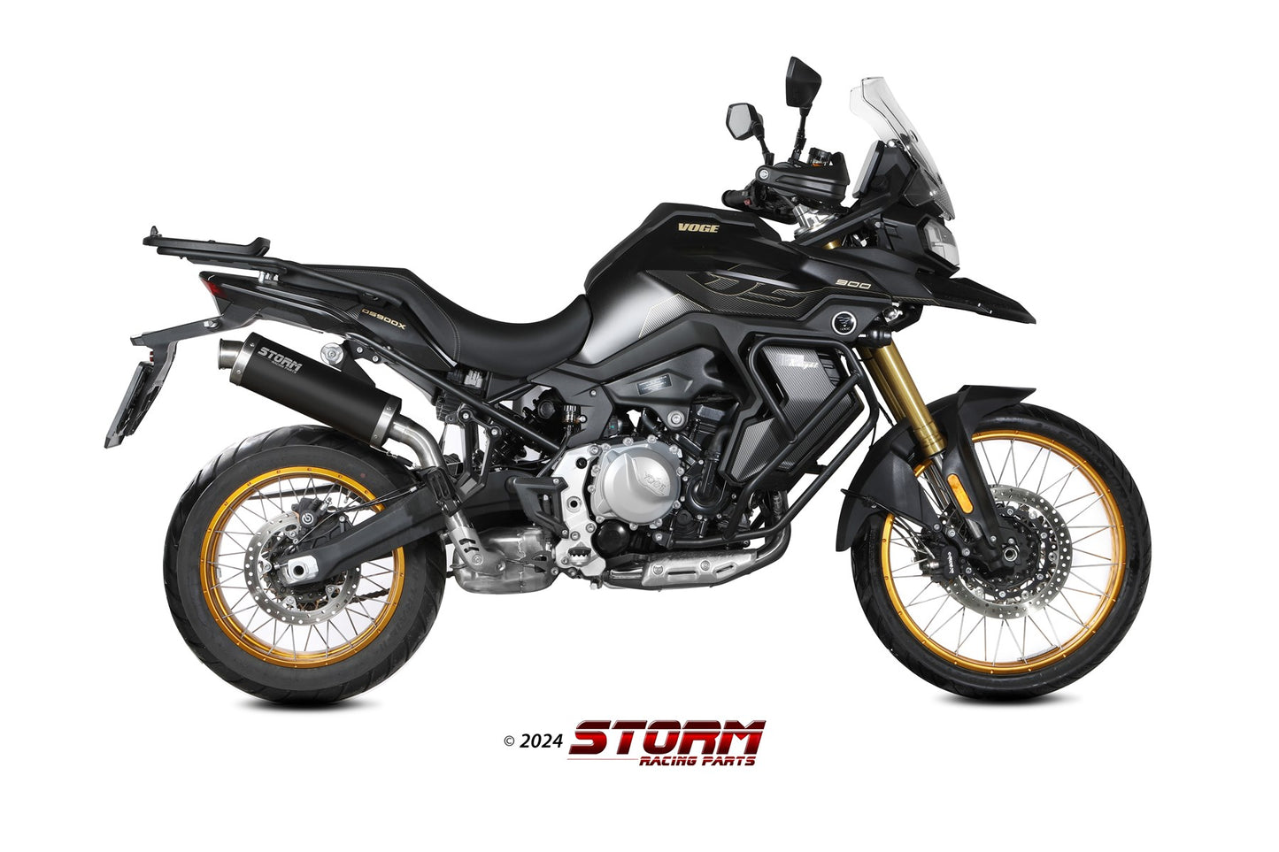 STORM Oval Auspuff schwarz passend für VOGE VALICO 900 DSX 2024-2026